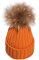 xwanli Damen Strick-Mütze Warm Mütze Echtfellbommel Pudelmütze Winter-Mütze Bommelmütze Pelzbommel Waschbär Raccoon Pelz Weihnachten Geschenk