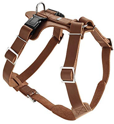 HUNTER AALBORG Hundegeschirr, Leder, M-L/2, cognac