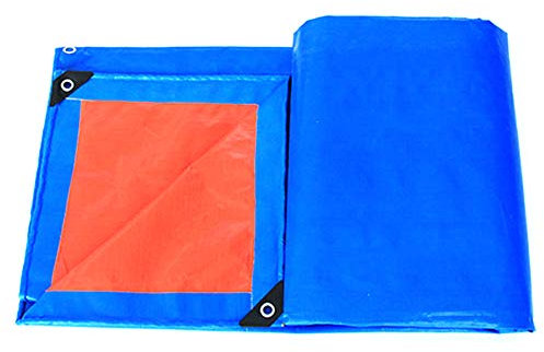NANANA Bâche de Protection PE, Bâche Étanche et Indéchirable avec œillets Couverture de Haute densité pour Mobilier de Jardin, Bois, Piscine et Voiture[180g/m²][Bleu+Orange],4x8m