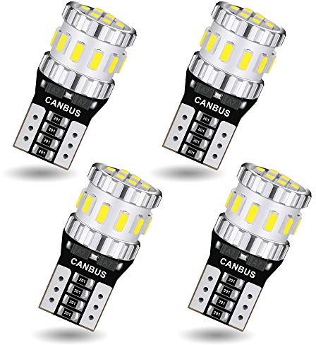 AGLINT 194 LED Bulb CANBUS Error Free T10 W5W 501 168 2825 Wedge Extremely Bright 18SMD Replacement Bulb for Car LED Interior Lights Dome Map Courtesy Trunk Number Plate Light 6500K White 4Pcs