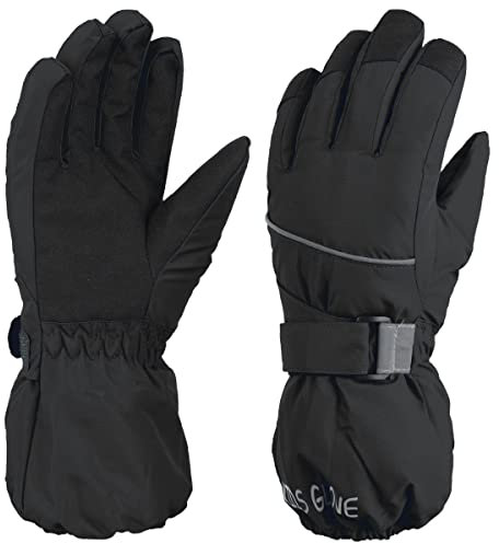 TRIWONDER Kinder Handschuhe, Warme und Winddichte Skihandschuhe für Laufen Skifahren Wandern Snowboard (Schwarz, S (4-6 Jahre alt))