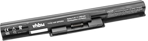 vhbw batteria compatibile con Sony Vaio SVF1521GST, SVF1521J2E, SVF1521J6E, SVF1521J6EW, SVF1521K1E notebook (2600mAh, 14,8V, Li-Ion)