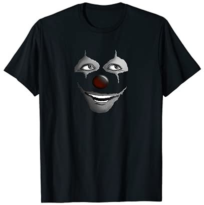 Clown Gesicht Maske Kostüm Lustig Joker Red Rose T-Shirt