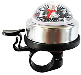 1 unids bici campanas sonido bicicleta niñas niños bicicleta deportes ciclismo accesorios plata brújula grande