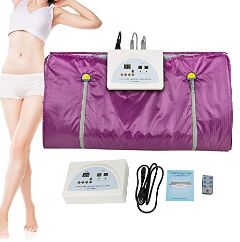 Funwill Sauna Blanket, 2 Zone Digital Far-Infrared Oxford Sauna Blanket Professional Sauna Blanket Detox Therapy Anti Ageing Machine with Remote Control (Purple)