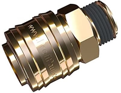 Druckluftkupplungen & -Stecker aus Messing - IG/AG und LW-Anschlüsse - selbstdichtender Kupplungsstecker - hochwertiger Gewindestecker - Luftkompressor-Zubehör (Kupplung AG 3/8)