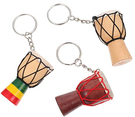 Djembe Drum Keychain Afrikanische Percussion Drum Charm Anhänger Schlüsselanhänger Mini Percussion Instrument Für Autobeutel Handtasche 3 Stücke