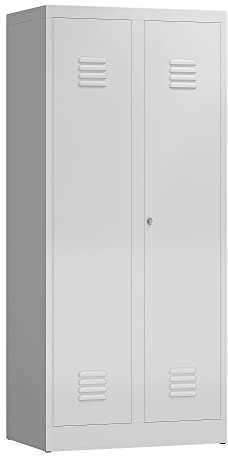 Lüllmann Spind Mehrzweckschrank Spindschrank 1800 x 800 x 500 mm (RAL 9003 signalweiß)