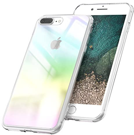 Asgens Compatible iPhone 7 Plus/8 Plus 5.5 Laser Case, Rainbow Laser Iridescent Bling Glitter Luxury Case Protective Cover for Women