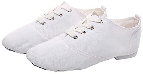 Jazz-Tanzschuhe Aus Segeltuch Mit Geteilter Sohle Ballett-Yoga-Tanzschuhe Atmungsaktiver Puffer Für Kinder Und Erwachsene,Weiß,33 EU