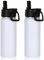 Volhoply 530ml Trinkflasche Edelstahl Zwei Packungen,Doppelwandig Vakuum Isolierte Wasserflasche mit Strohhalm,Metall Water Bottle,BPA-Frei Tasse für kinder, Sport, Schule, Outdoor(Weiß,2 Set)