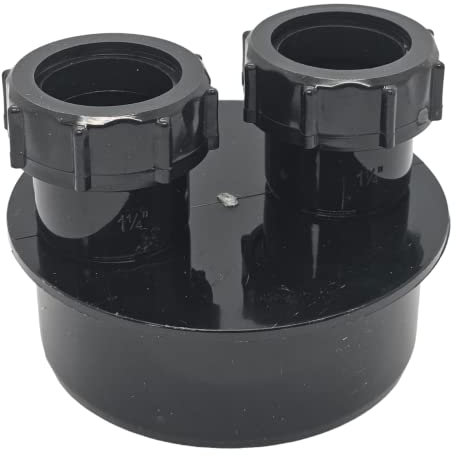 Duraplast UK™ Waste Pipe Adaptor 110mm x 40mm x 40mm Double Equal for Black Drain Waste Pipe | For Solvent & Pushfit Pipe