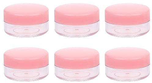 XPEX Contenants Cosmétiques, 6 Pièces Pots D'échantillons de Voyage, Petite Pots Ronds Clairs Vides, Mini Pots Cosmétiques Vide, pour Crème, Échantillons, Poudre, Baume à Lèvres,10g