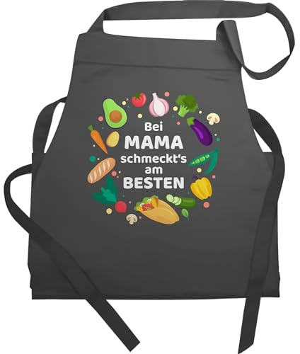 Shirtracer - Schürze Geschenk - Kochschürze Damen 1 - Bei Mama schmeckts am besten - Veggie Geschenke Mütter