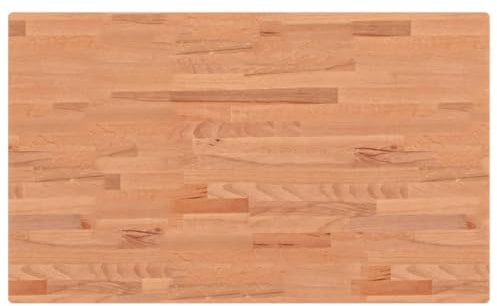 vidaXL Tischplatte, Holzplatte Holztischplatte Rechteckig, Ersatzplatte Platte für Beistelltisch Bartisch, Massivholztischplatte Schreibtischplatte, 100x60x2,5 cm Massivholz Buche