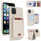 Zouzt for iPhone 11 Pro Max 6.5 Inch Detachable 2 in 1 Wallet Case with Card Holder for Magsafe, Magnetic PU Leather Flip Credit Slot Protective Phone Cover Women Men - White