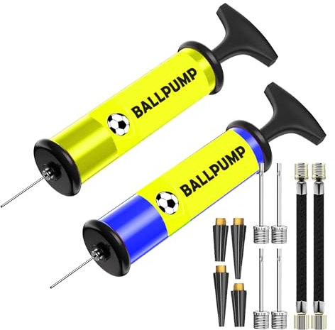 SHARRLA 2 PCS Ball Pump with Nozzle, Extension Hose, Great Air Pump for Exercise Sport Balls - Football & Soccer, Basketball, Volleyball Pump, Swim Inflatables(2PCS Pump)