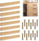 LOLYSIC 8 Stück MöBelgriffe Holz, 190MM Lochabstand Natur Schrankgriffe Holz mit Schrauben, Moderne Schrank Griffe für Schubladen Schrank Bäder Büros Möbel