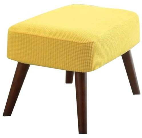 ZZDZW Schonbezug Hocker Rechteckig,Bezug Für Fußhocker, Stretch Bezug Für Hocker Hockerbezug Beinstütze Abdeckung Hussen Sitzhocker Eingangbank Überzug Bank Sitzbank Bezug (Color : Yellow)
