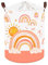 Clastyle 45L Boho Regenbogen Wolke Junge Mädchen Wäschekorb Sonne Mond Orange Rund Spielzeug Kleidung Aufbewahrungskorb für Kinderzimmer, 36x45 cm