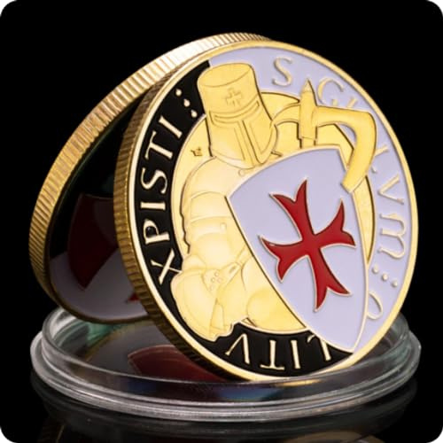 REZAJDUIE Commemorative Coin Kindom of Morocco Knight Templar Souvenir Gold Plated Coin Collectible Gift Collection Coin