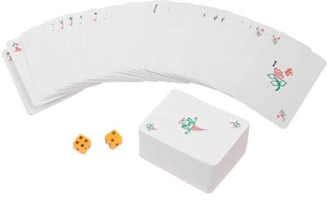 VICASKY 1 Set Mahjong Poker Chinesisches Mahjong Kartenspielzeug Mahjong Kartenspielzeug Spielbedarf Reise Mahjong Kartenspielzeug Mahjong Kartenspiel Tragbares Mahjong Kartenset