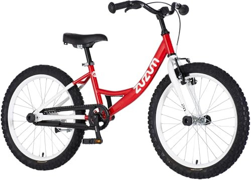 breluxx Zuzum® Kindergerechtes 20 Zoll Kinderfahrrad mit Rücktritt für Kinder ab 6 Jahre, rot-weiß