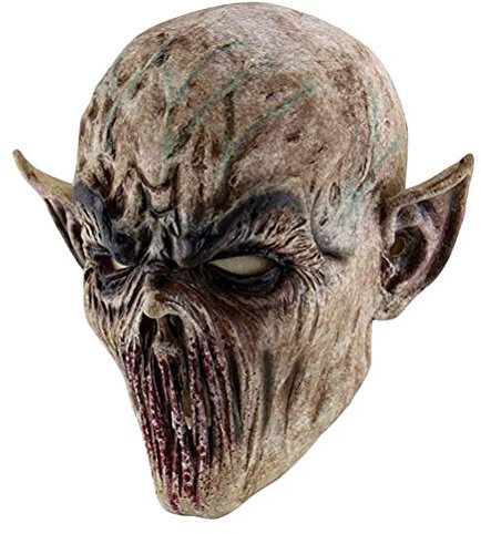 Srliya Vampir-Horror-Latex-Maske, Biochemisches Böses Monster-Kostüm, Gruselige Dämonen-Kopfbedeckung Halloween, Augen, Atmungsaktivität (Wie gezeigt).