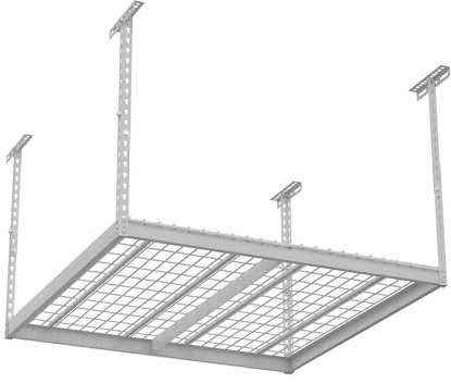 Regal deckenhalterung - Hängeregal Decke - Werkstatt Schrank Metall 122x122 - Reifenregal - Schwerlastregal - Garage - Kellerregal - Lagerregal - Shelf - Regalbrett - Werkstatt Aufhängung Decke