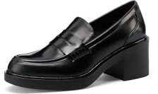 QUEEN HELENA Mokassins mit Absatz Francesine Casual Elegant Damen X31-82, Schwarz , 39 EU