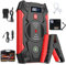 HyAdierTech Starthilfe Powerbank, 1800A Spitzstrom Tragbare Auto Starthilfe 12V Bis Zu 6.0L Benzin und 4.0L Dieselmotor, Auto Starthilfe mit LED-Taschenlampe/USB, Autobatterie Booster mit Kompressor