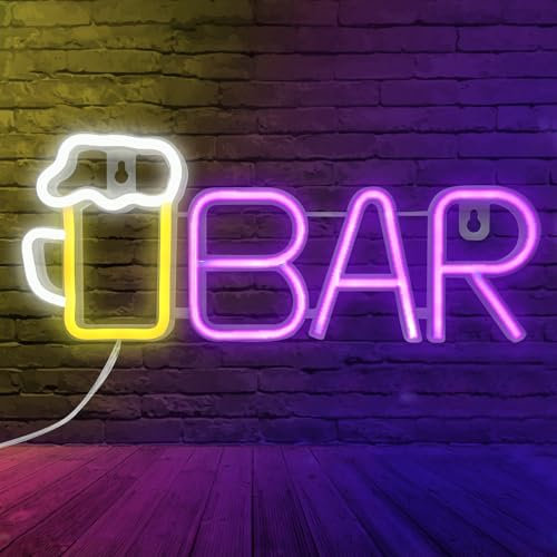 Cartel de neón LED para bar, bar, bar, neón, bar, neón, cerveza, letrero de neón para bar, pub, decoración de pared