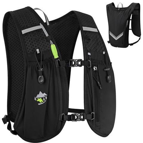 Charmofun Zaino Trail Running Uomo e Donna, Rete Traspirante Zaino Idratazione per Ciclismo, Maratona, Alpinismo (Zaino Trail Running)