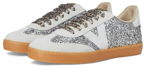 victoria Low-Top Berlin Ciclista Pumped Leder-Effekt & Glitter-Logo & Spaltleder-Zehe 1126198 für Damen