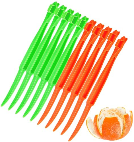 10er Set Orangenschäler, Orange Peeler Zitrus-Schälwerkzeug mit Griff und Klinge Leichtes Acryl-Material Spülmaschinenfest für Obst Gemüse und Küchenbedarf Platzsparend
