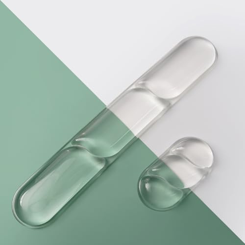 TECKNET Silicone Gel Keyboard Wrist Rest Set, Clear Gel Keyboard Wrist Support, Ultra-Soft Ergonomic Mouse Wrist Rest Cooling with PU Non-Slip Base, Gel Wrist Rest for Desk Gaming Computer and Laptop