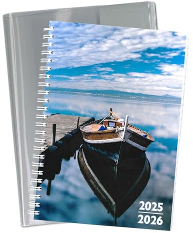 Set: F&L Lehrerkalender A5 mit Schutzhülle, Kompaktplaner 2025/2026, Spiralbindung, Motiv