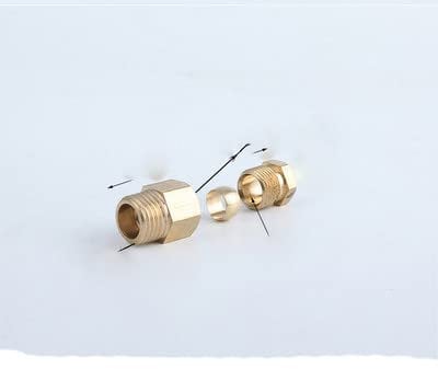 Hose Adapter,Tap Connector,5PCS Compression Ferrule Tube Compression Fitting 4-8mm OD Tube Connector Machine Tool Lubrication Brass Oil Pipe Fitting Adapter-M8 6MM