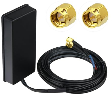 Eightwood GPS + 4G Autoantenne Kombiantenne IP65 Dual-Band GNSS (GPS/BeiDou) + 4G LTE mit 28dB LNA SMA Stecker + 3 m Kabel - Industrietauglich für Automotive/IoT Tracking Robustes Fahrzeug-Monitoring