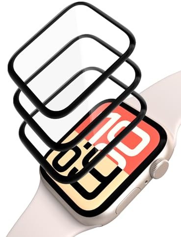 Sinoacc Displayschutz Kompatibel mit Apple Watch SE 3 Watch Series 6 5 4 44mm, HD Ultra-Dünn, Einfache Montage (3 Stück)