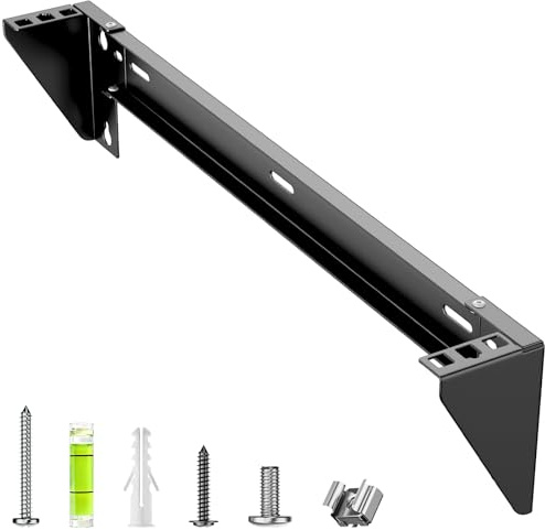 STANDOPIA 1HE 19 Zoll Wandhalterung Rack, Vertikale & Untertisch Montage, Stahl Server Rack Halter für Netzwerk Switch, Patchpanel oder Server, bis 55 kg belastbar, inkl. Montagematerial