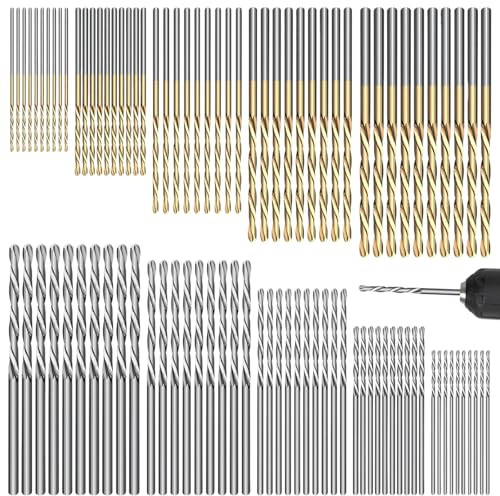 100 PCS Mini Twist Drill Bit Sets, 1mm/1.5mm/2mm/2.5mm/3mm Drill Bits Set Sturdy Small Drill Bits, Mini Drills Bit Suitable for DIY Model Making Drilling Hole Household Use