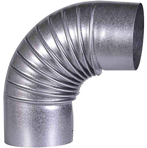 FIREFIX A100/B FAL Bogen 90°, starr, ø 100 mm - Ofenrohre aus Stahlblech, 0,6 mm stark, innenliegend gemufft, Längen lasergeschweißt, Silber