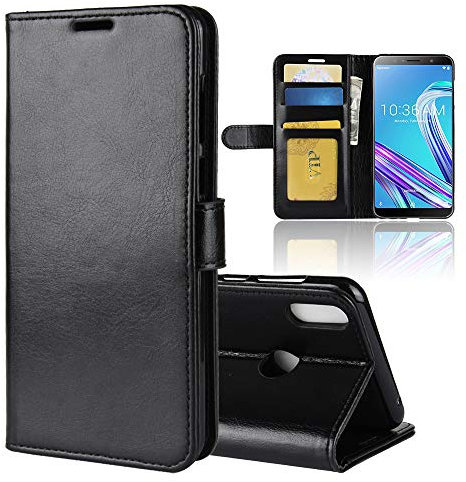 XMTN ASUS ZenFone Max PRO (M1) ZB601KL 5.99 Custodia,Premio PU Custodia in Pelle con Wallet Case Cover per ASUS ZenFone Max PRO (M1) ZB601KL Smartphone (Nero)