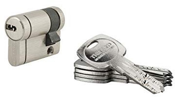 THIRARD - Demi-cylindre de serrure Trafic 12, 30x10mm, nickel, anti-arrachement, anti-perçage, anti-casse, 5 clés