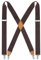 HISDERN Herren 3,5 cm breiter Hosenträger in X-Form mit sehr Starken 4 Metall Clip für Männer und Damen elastisch und verstellbar Braun