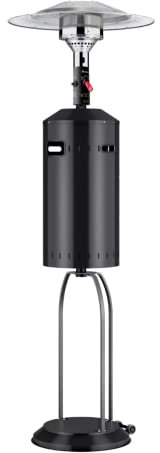 FAVEX - Parasol Chauffant à gaz - Cosy Élégance Noir - Extérieur - Prêt à l'emploi livré avec Tuyau et détendeur - 3 à 8 KW - 12 m² - 76 x 76 x 218 cm