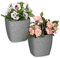 LIVIVO Set of 3 Flower Plant Pot - Marble Effect Stripe Design Planter - Perfect For Indoor and Outdoor Use - For Small, Medium & Large Plants