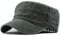 Yixda Unisex Vintage Military Army Flat Cap Verstellbare Baseballmütze Kappe (Armeegrün)