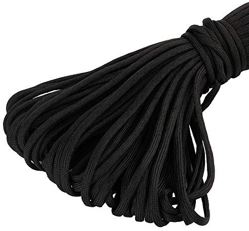 King of Trade MicroCord Paracord Schnüre Nylonleine 2 mm stark, 5 m lang Farbe schwarz